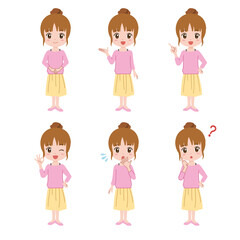 
Illustrations of women in various poses