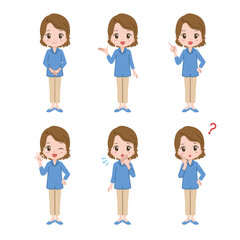 
Illustrations of women in various poses