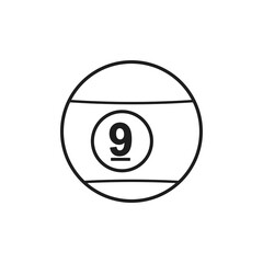 Billiard ball icon. 9 number ball symbol modern, simple, vector, icon for website design, mobile app, ui. Vector Illustration