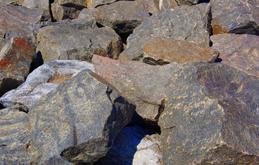 Large gray stones on the Black Sea.