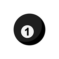 Billiard ball icon. 1 number ball symbol modern, simple, vector, icon for website design, mobile app, ui. Vector Illustration