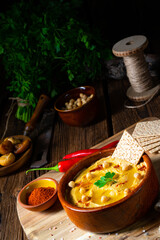 Delicious hummus paste with lemon and chilli