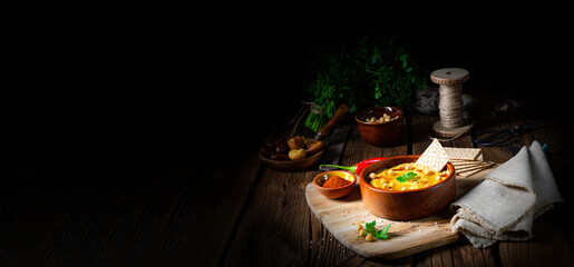 Delicious hummus paste with lemon and chilli