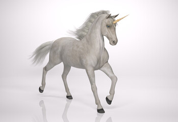 Naklejka na ściany i meble 3D Render : the portrait of Unicorn horse