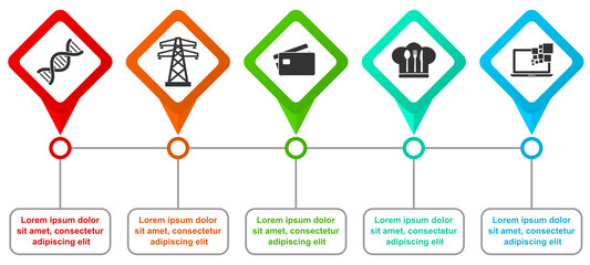 Infographic vector template for presentation, diagram, business concept with 5 options