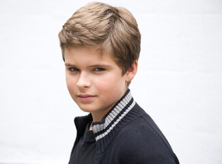 boy`s portrait on a white background