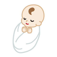 New born baby - simple cartoon style clip art