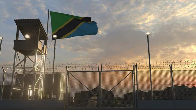 Flag of Tanzania at military base 3d