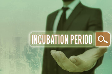 Handwriting text Incubation Period. Conceptual photo time elapsed starting from getting exposed to...