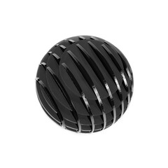 Black plastic sphere, ball isolated on white background