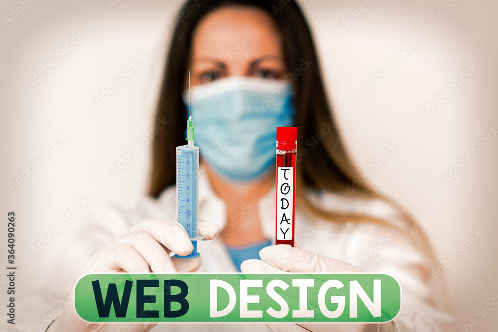 Poster text sign showing web design. business photo text website creation which includes layout, content, a