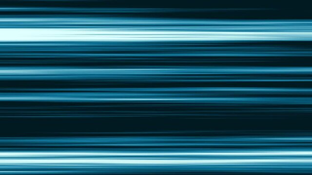 Horizontal blue parallel lines moving on black background, seamless loop. 4K animation.