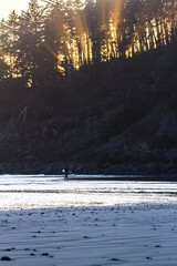 Surfing in the Oregon coast