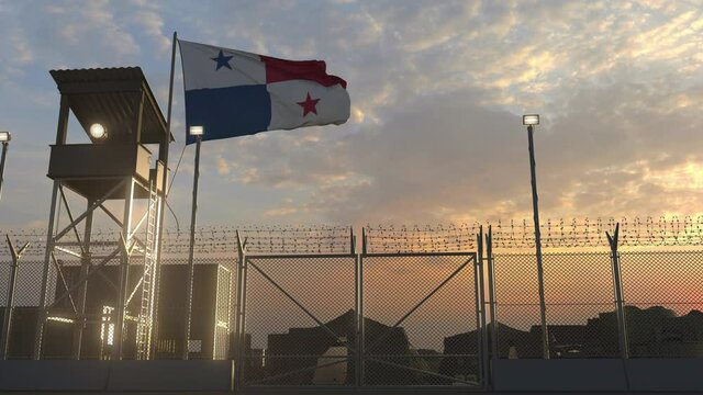 Flag of Panama at military base