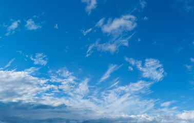 Background image of blue sky and light thin clouds.