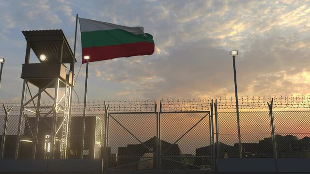 Flag of Bulgaria at military base 3d