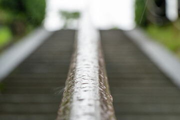 手すりの水滴