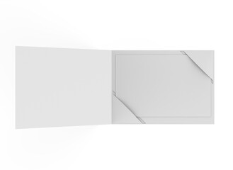 Blank  plastic card mockup inside paper booklet holder, Customer loyal booklet envelope. 3d rendering