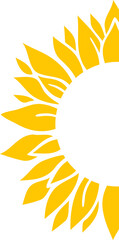Half sunflower icon for design of monograms and logos