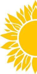 Half sunflower icon for design of monograms and logos