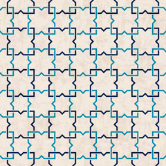 Abstract geometric interlace pattern, textured seamless vector illustration