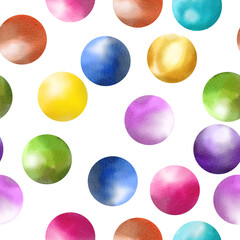watercolor colorful dots circles stains set pattern background