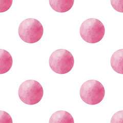 watercolor pink dots circles stains set pattern background