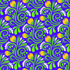 Floral pattern. Decorative seamless element. Vector illustration.
