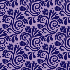 Floral pattern. Decorative seamless element. Vector illustration.