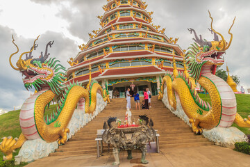 Beautiful landscape view of Wat Huay Pla Kang, a Chinese styled (Mahayana Buddhist) temple in the...