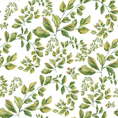 Bright seamless pattern a background with autumn roses leaves