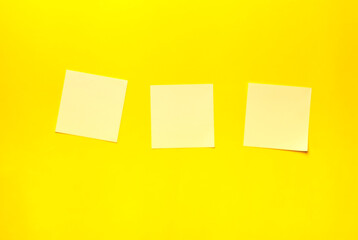 Stickers on a Yellow background. Place for text, notes. Minimalism.