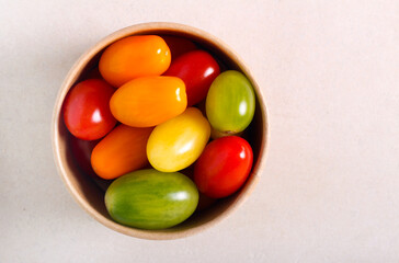 Rainbow colorful mini tomatoes