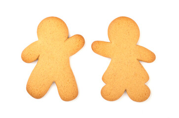 gingerbread man isolated on a white background. symbol of the Christmas and new year holiday