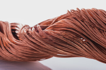 Copper wire closeup, energy industry componet