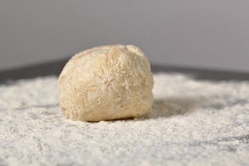 Dough ball on floured surface. Making Shoofly Tart Series.