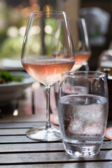 A glass of rosé in New York bar