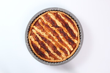 Freshly baked pie. Making Shoofly Tart Series.