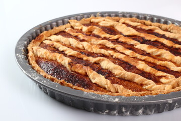 Freshly baked pie. Making Shoofly Tart Series.