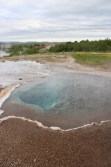 Geothermalgebiet am großen Geysir und Strokkur in Südisland