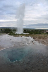 Geothermalgebiet am großen Geysir und Strokkur in Südisland