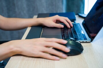 man working on laptop at home