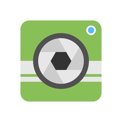 Camera aperture icon illustration in flat design style.