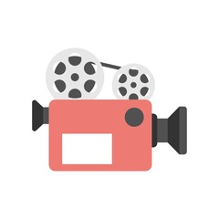 Video camera icon in flat design style on a white background.