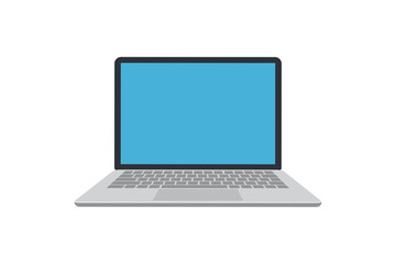 Modern laptop with blank screen. Vector illustration.