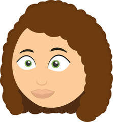 Vector illustration of the face of a beautiful woman cartoon