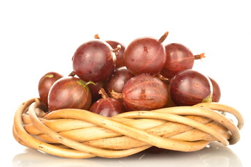 Ripe juicy organic agrus, close-up, isolated on white.