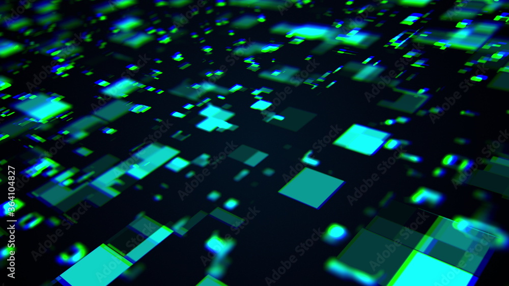 Poster 3d rendering of technology and data processing. computer generated modern information backdrop