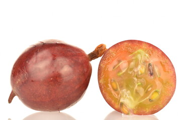 Ripe juicy organic agrus, close-up, isolated on white.