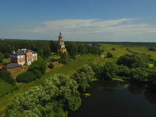 Fototapeta premium Orthodox Church of the Savior Not Made by Hands in the village of Ubory, Moscow Region.